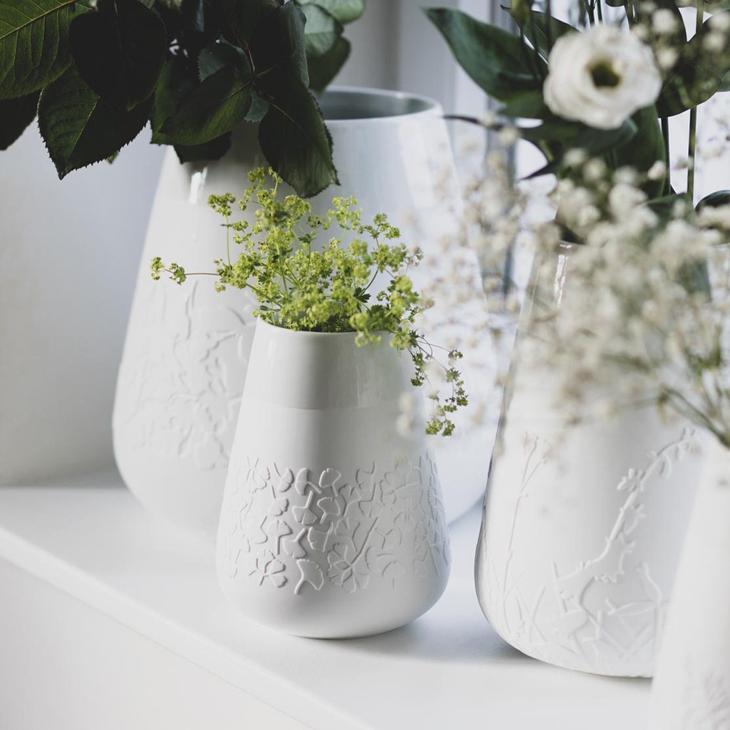 Vase Poésie ' Gingko ' porcelaine