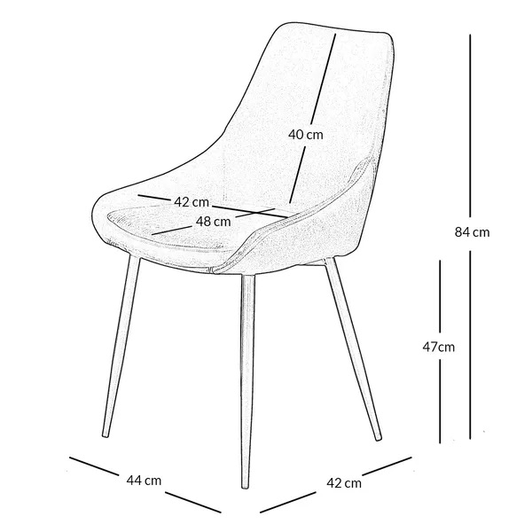 Chaise en velours bleu