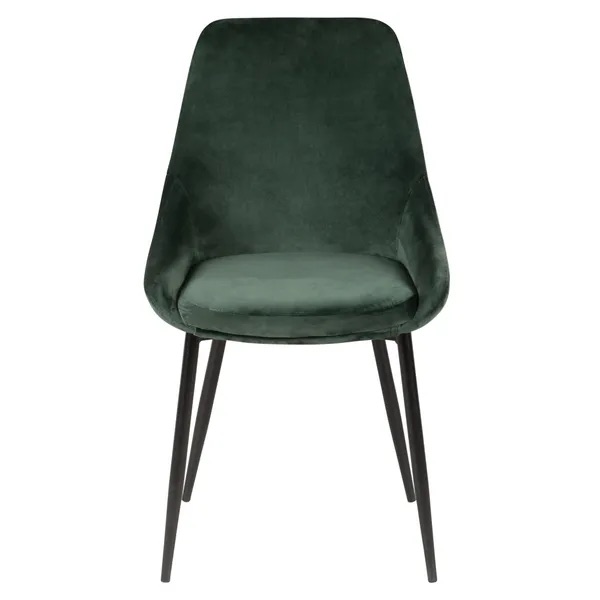 Chaise en velours vert sapin