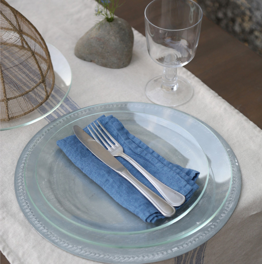 Assiette plate verre transparent MM