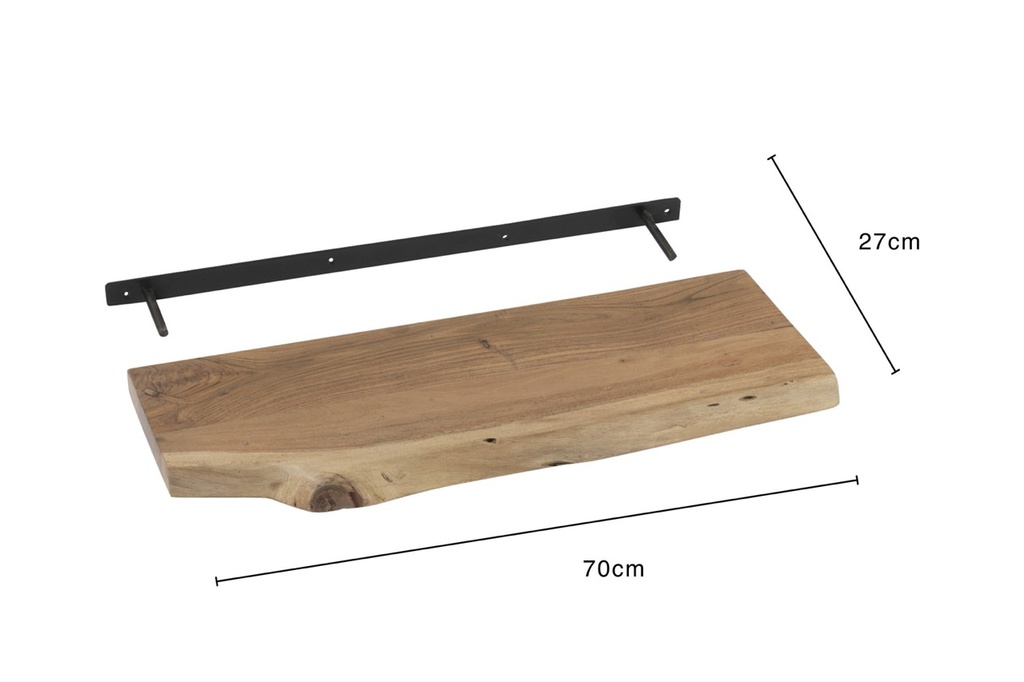 Étagère mural Acacia naturel 70 x 27 cm