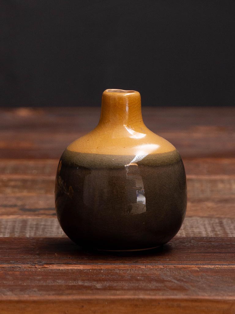Vase céramique PM 2 Gris et Jaune