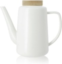 Théière porcelaine blanche et couvercle acacia 1.2 L