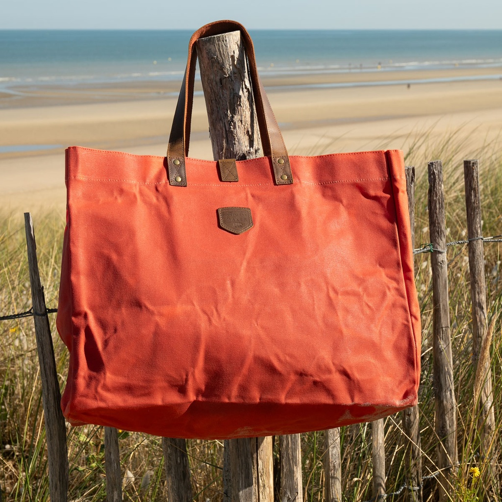 Sac cabas toile waxée ESCAPADE - Couleurs : ORANGE