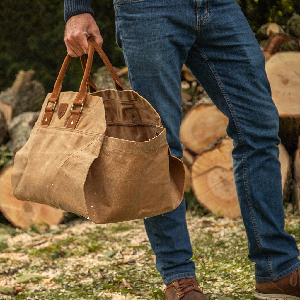 Sac à buches 2 en 1 CRAFTWOOD - Couleurs : CARAMEL