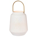 Lanterne porcelaine blanche H: 26.50 Ø: 17.5 cm