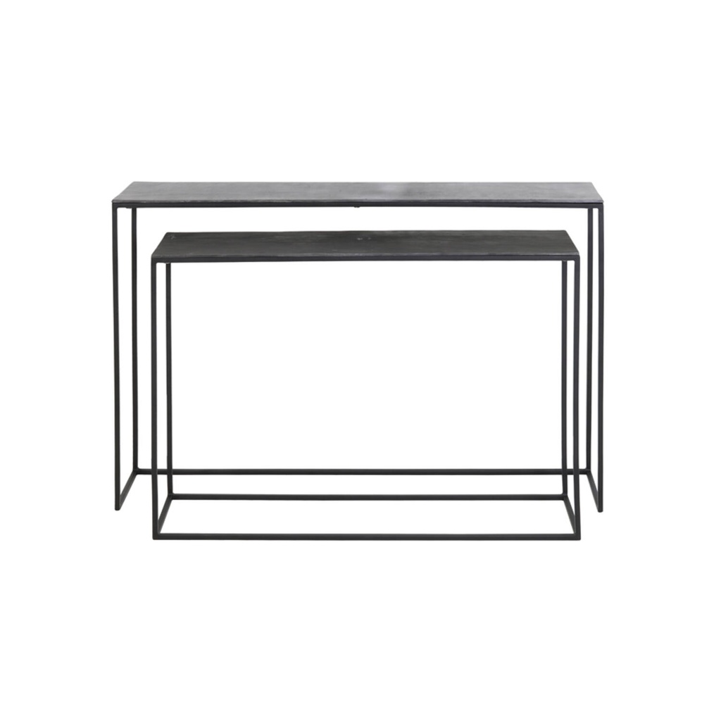 Console S/2 max 120x25x80 cm BOCA plomb brut noir mat