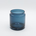 Vase verre bleu H 13 Ø 12 cm