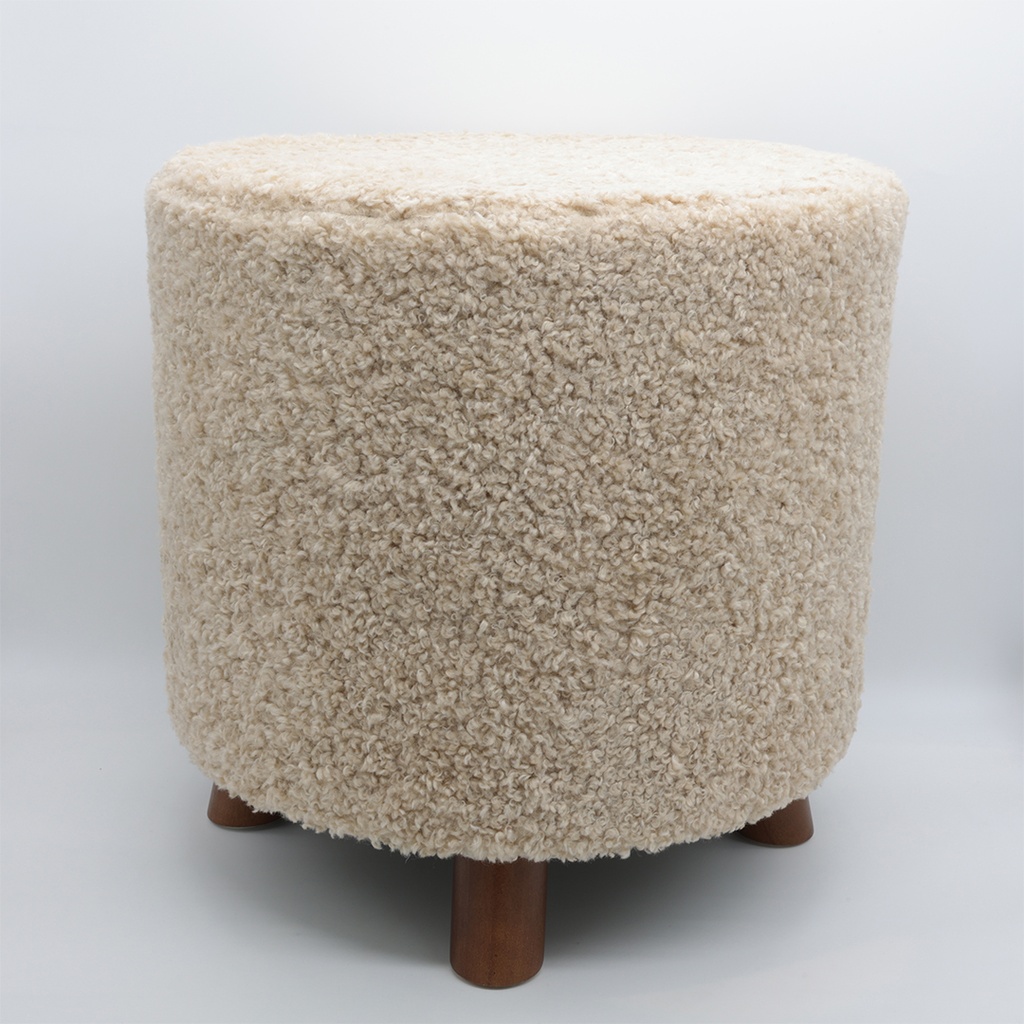 Pouf mouton beige