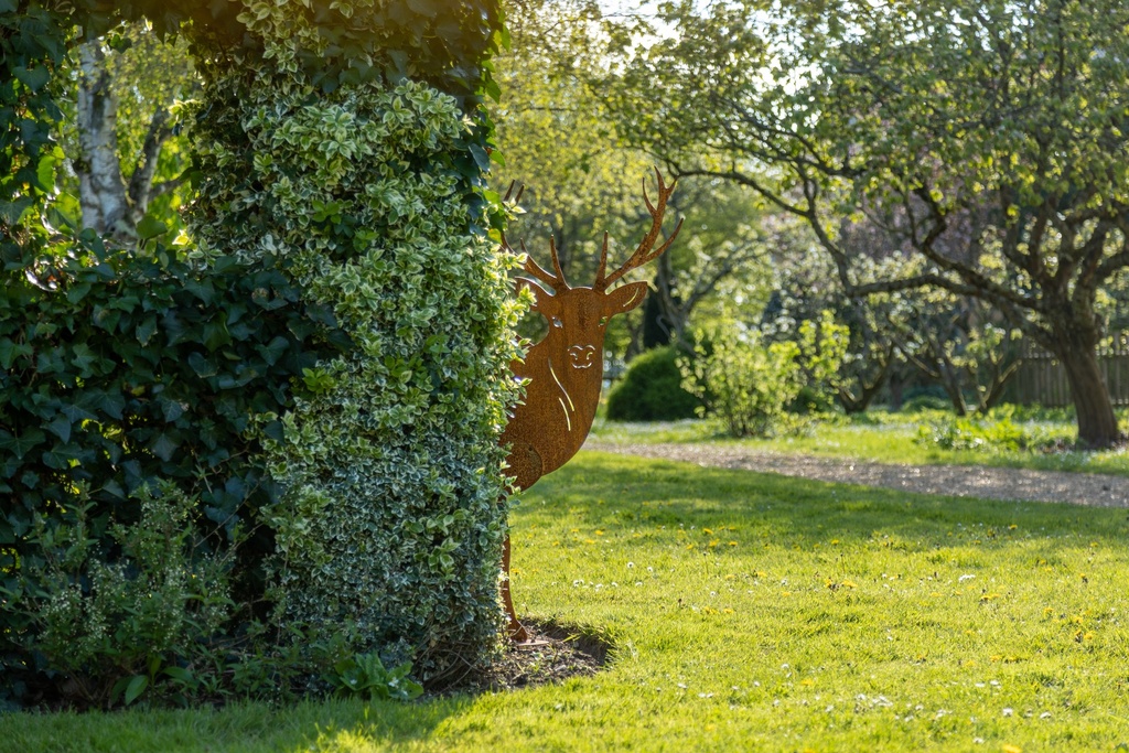 Silhouette Cerf tôle sur socle