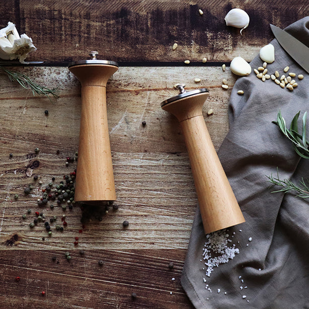 Salière et poivrière bois et inox