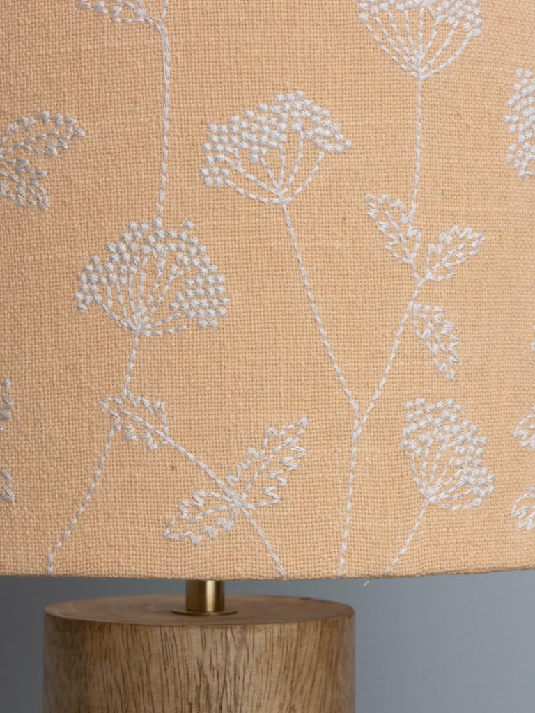 Lampe Manon bois avec abat-jour fleuri