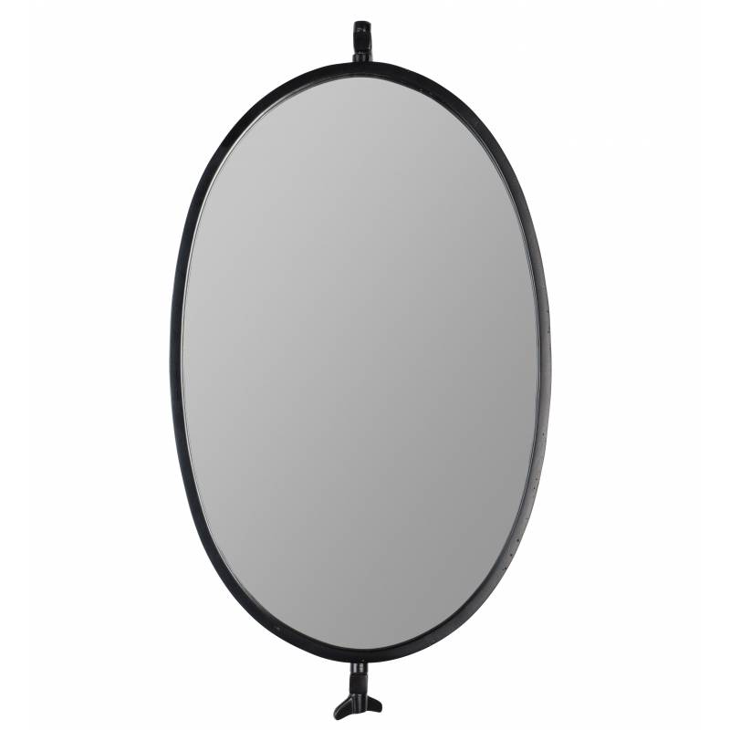 Miroir LARA pivotant oval métal noir