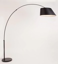 Lampadaire arc noir abat jour gris foncé