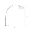 Lampadaire arc noir abat jour gris foncé