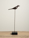 Oiseau bois sculpté sur tige GM