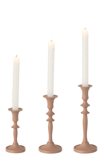 Set de 3 bougeoir métal rose