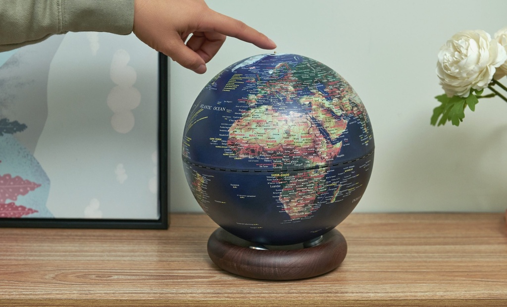 Grande lampe Atlas Globe Bleu foncé