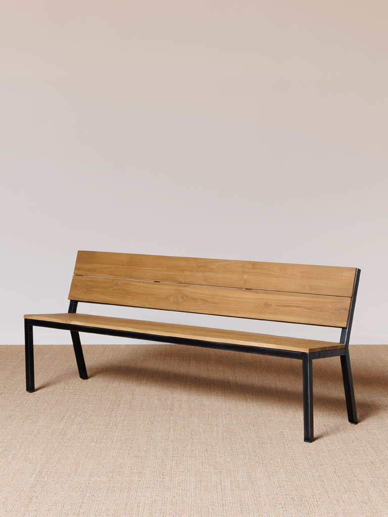 Banc de jardin métal et Teck