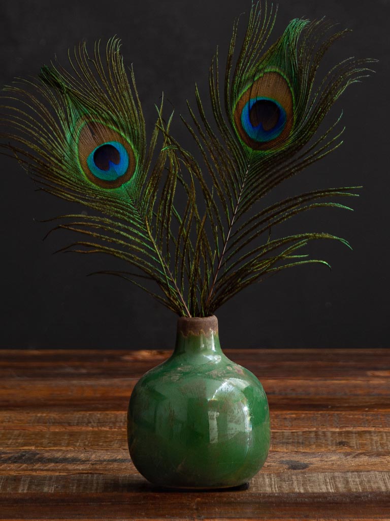 Vase céramique vert olive