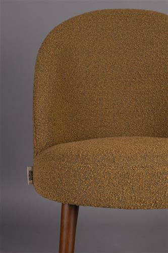 Chaise tissu bouclette ocre