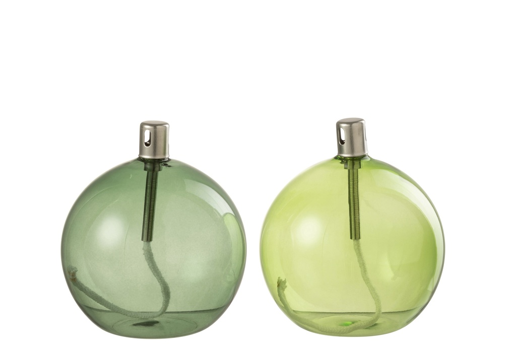 Lampe à huile boule vert foncé