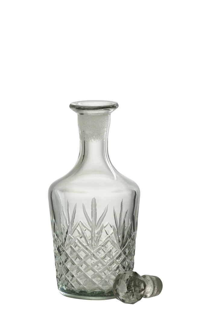 Carafe en verre gravée