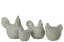 Set de 2 poules en ciment gris