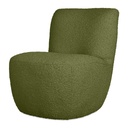 Fauteuil tissu bouclette Kaki