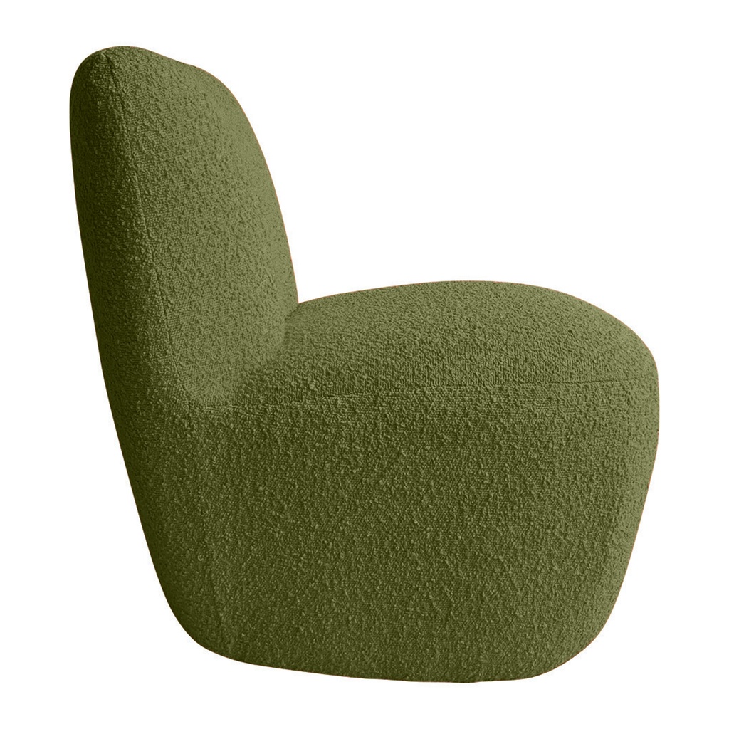 Fauteuil tissu bouclette Kaki