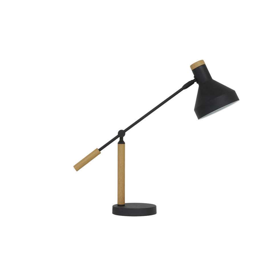 Lampe de bureau TIFFIN bois motif naturel noir 63x15x70cm