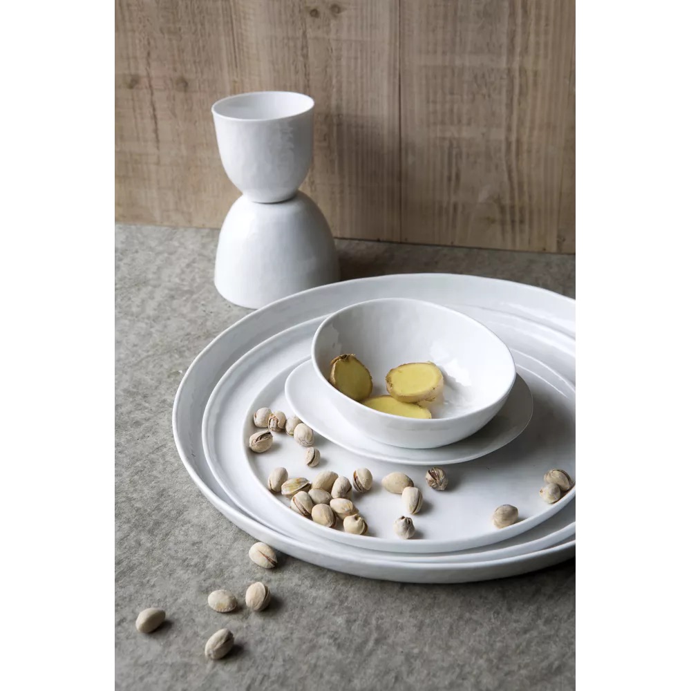 Assiette Porcelino creuse ovale blanche