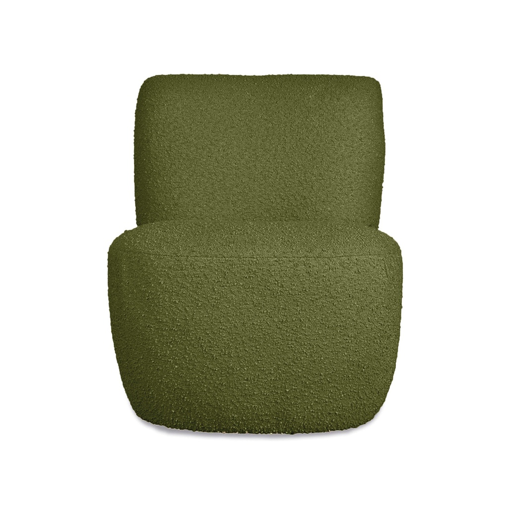 Fauteuil tissu bouclette Kaki