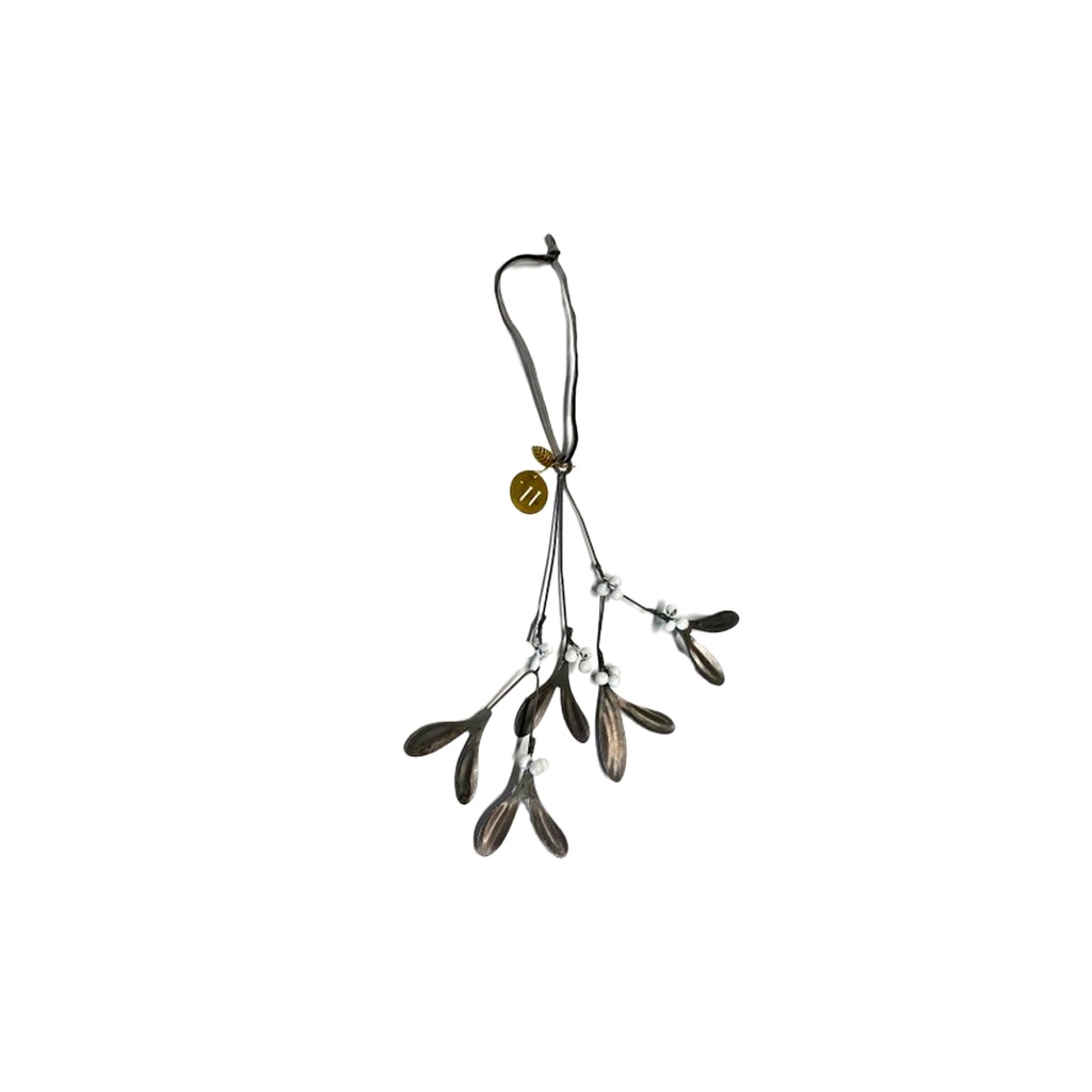 Bouquet de gui perles et breloques zinc