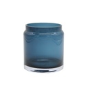 Vase verre bleu H 13 Ø 12 cm
