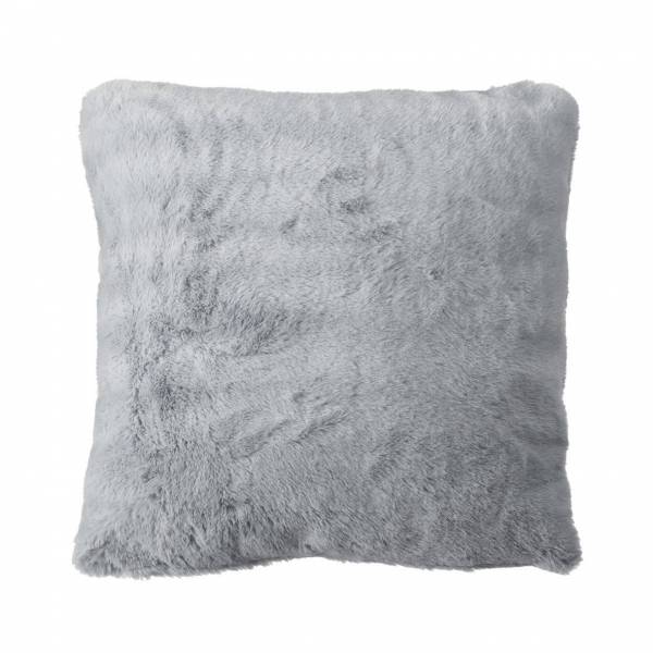 Coussin fausse fourrure Gris