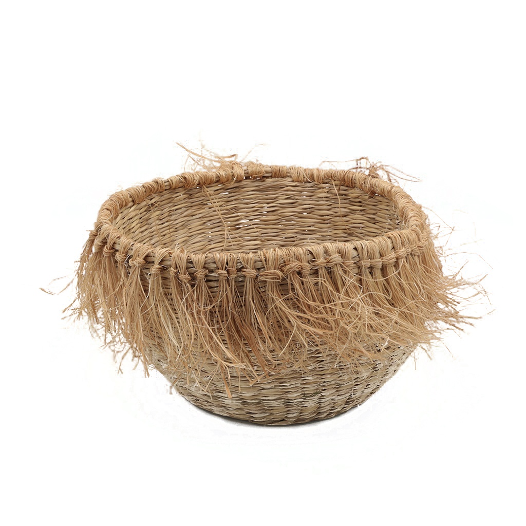 Panier jonc de mer et jute PM