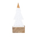 Photophore sapin porcelaine sur base bois