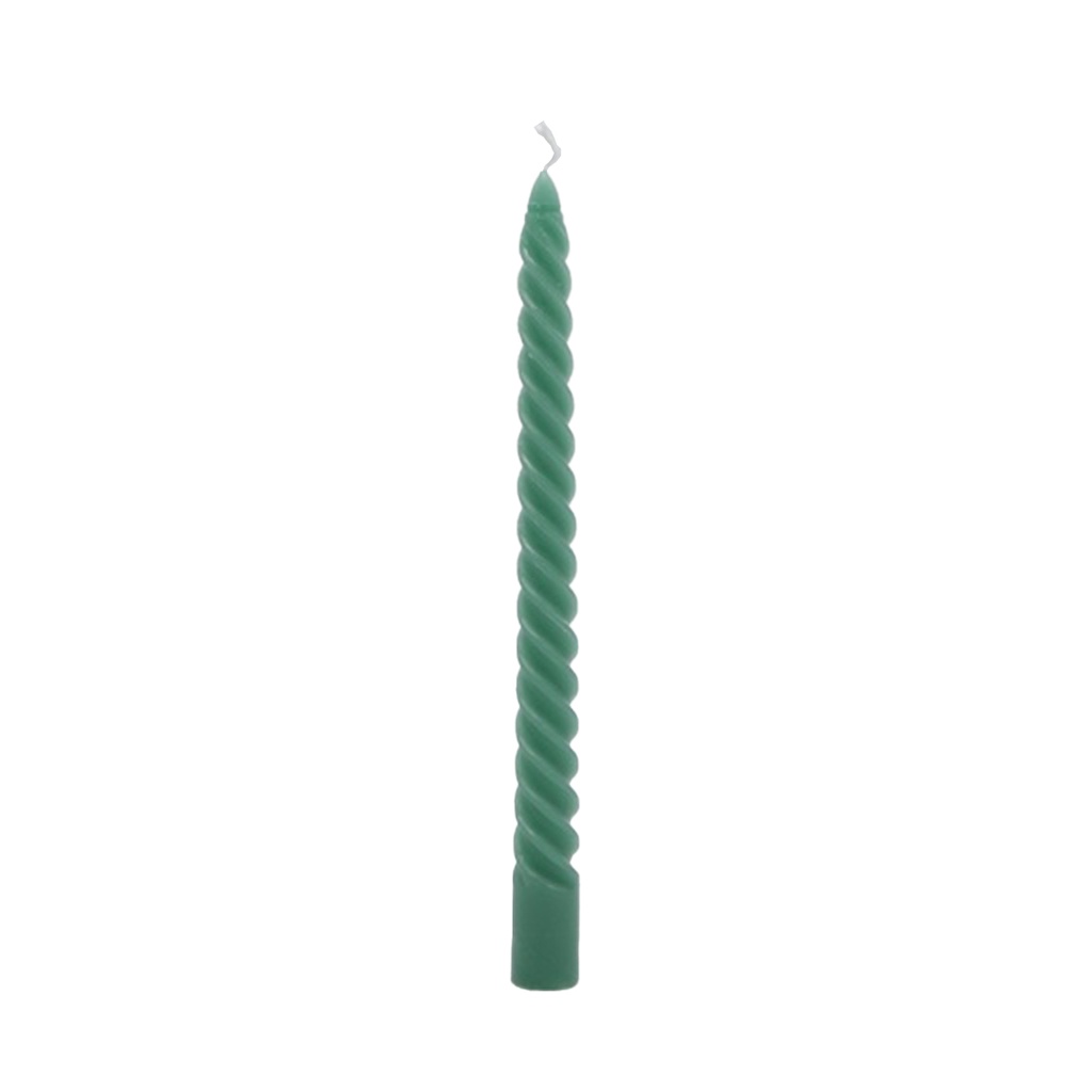 Bougie flambeau vert d'eau twist torsadée