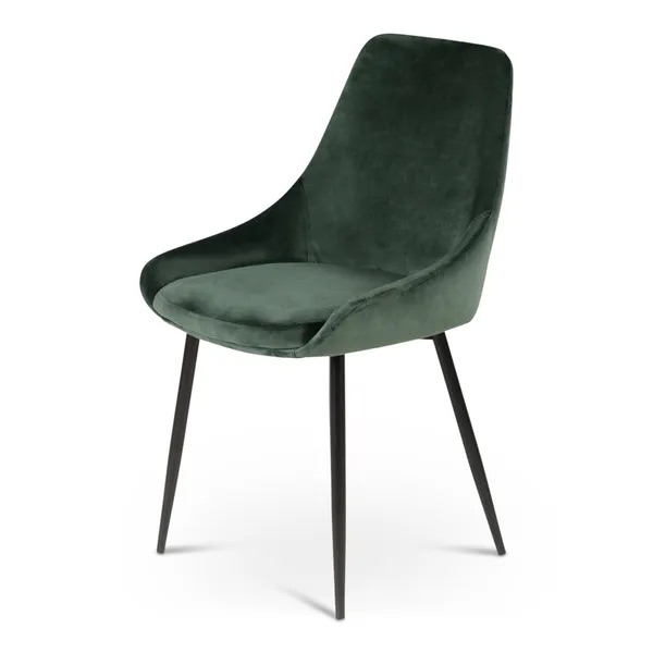 Chaise en velours vert sapin