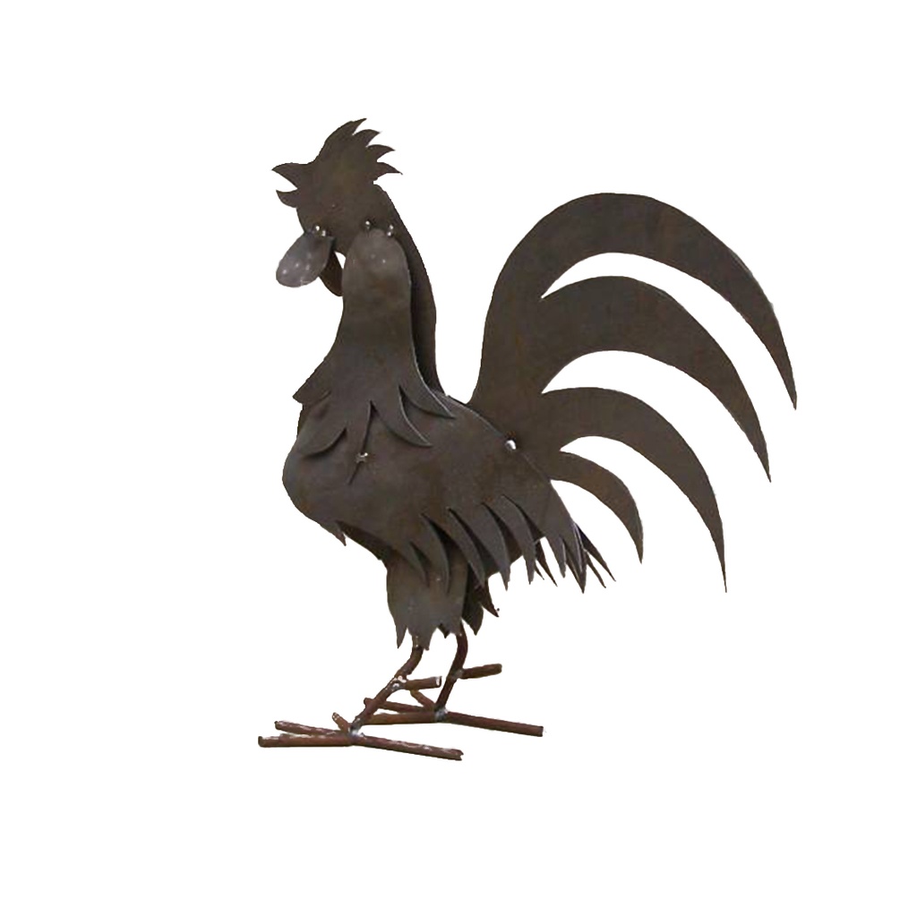 Coq tôle sur pied