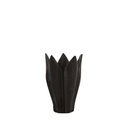 Vase déco TULPIA bois noir mat