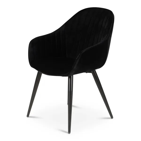 Fauteuil en velours noir