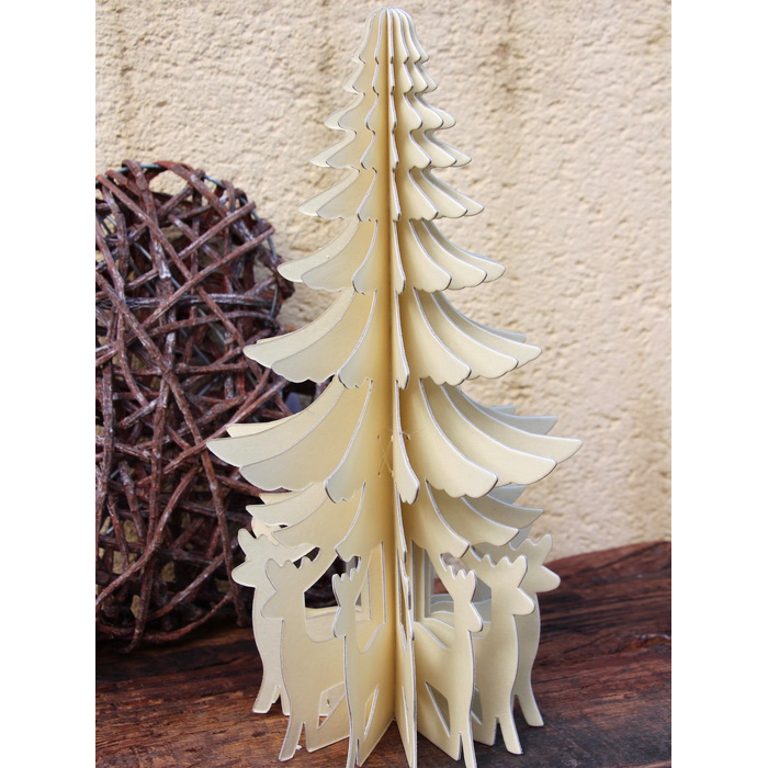 Sapin carton cerf en volume