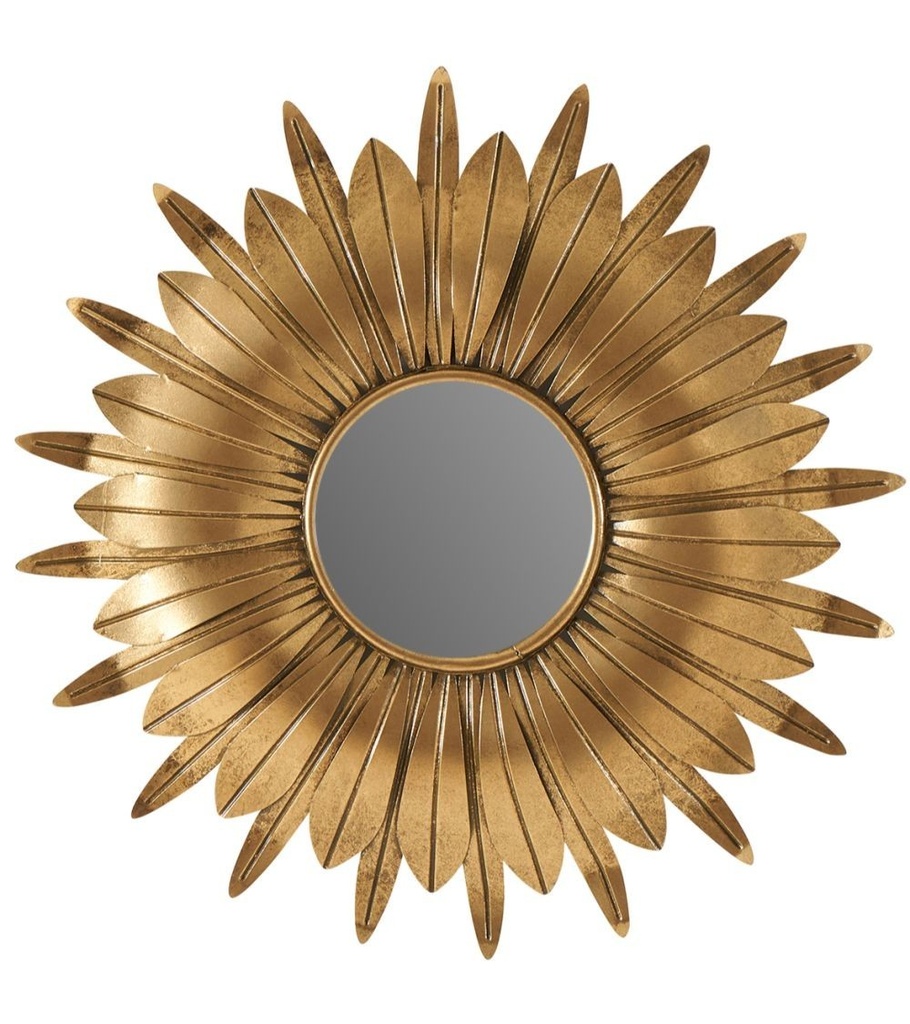 Miroir Soleil metal doré