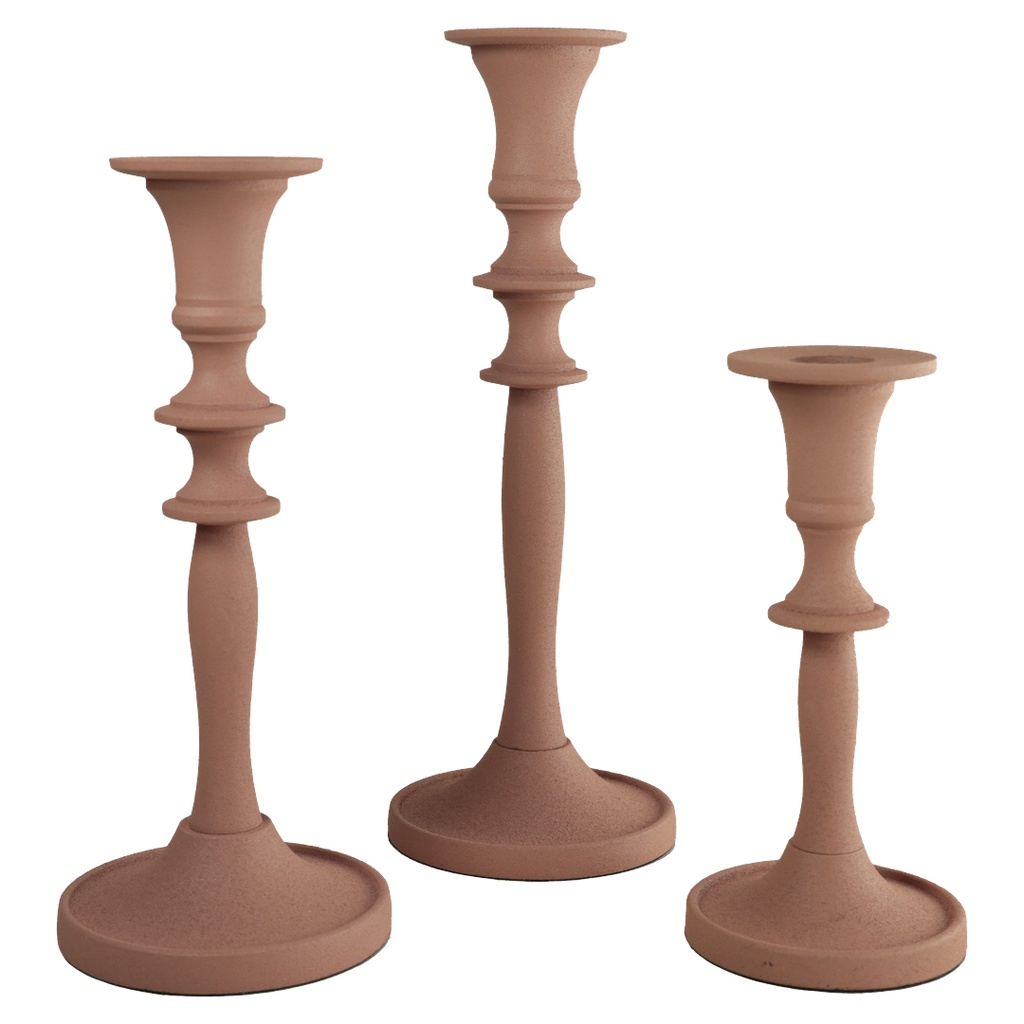 Set de 3 bougeoir métal rose