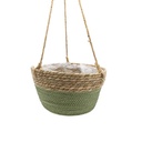 Panier suspendu naturel et vert