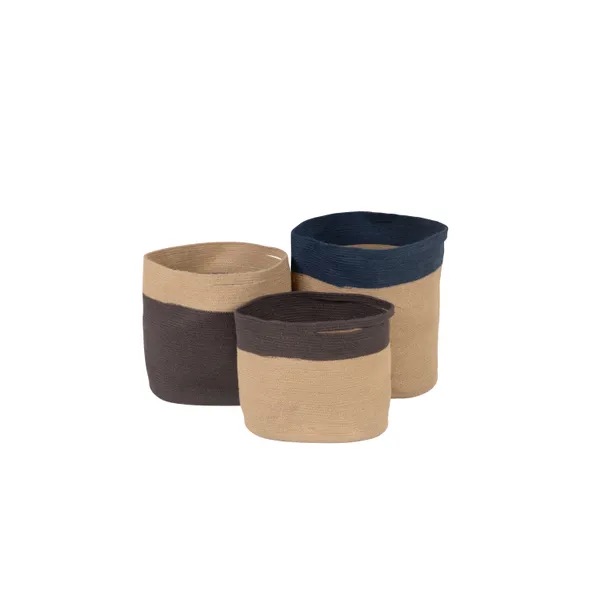 Set de 3 paniers bicolore