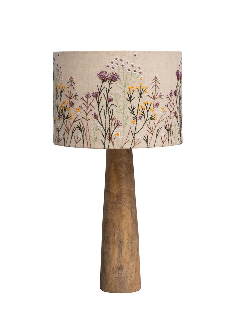 Lampe Wildflower abat-jour brodé