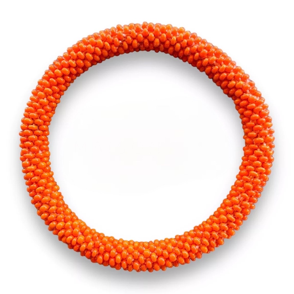 Bracelet perles de verre orange